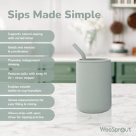 Copos de Silicone para Bebês WeeSprout com Canudos e Tampas - Conjunto de 2 Unidades - imagem 4