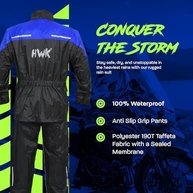 HWK Roupa de Chuva Moto Masculina e Feminina 2 Peças Impermeável com Jaqueta Refletiva e Calça - Proteção Total para Todas as Estações - imagem 3