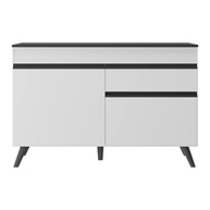 Balcão de Cozinha Veneza 120cm com 2 Portas e 1 Gaveta - Design Moderno Branco/Preto - imagem 5