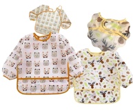 Babador Manga Longa BLW Impermeável - Kit 2 Unidades Estampados Alce e Urso - imagem 2