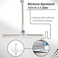 Rodo e Vassoura Mágica 2 em 1 com Raspador de Silicone Giratório 180° - Limpeza Inteligente para Vidros e Pisos - imagem 5
