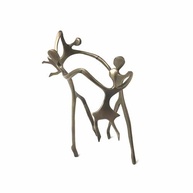 Escultura Família Ciranda Casal +2 Meninas em Bronze - Decoração Elegante e Sentimental - imagem 3