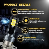 Kit 2 Lâmpadas Farol LED 55W 6000K P15D H6M para Yamaha YFZ450R, Rhino 700, Raptor YFM660 - 500% Mais Brilho - imagem 4
