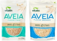 Kit 2 Aveia Sem Glúten Vitalin: Flocos Finos, Flocos Grossos - imagem 1