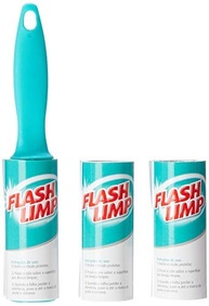 Mini Rolo Adesivo Flash Limp com 30 Folhas + 2 Refis - Remova Pelo, Poeira e Fiapos com Facilidade - imagem 3