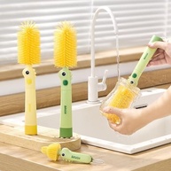 Conjunto de Escovas para Limpeza de Garrafas em Silicone - 2 Peças Versáteis para Baby Bottles, Jarros e Copos - imagem 3
