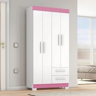 Guarda-Roupa Solteiro 4 Portas 2 Gavetas Malta Branco Flex Notável – Organização Moderna e Espaçosa - imagem 5