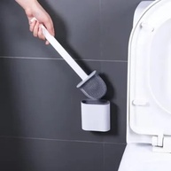 Kit 2 Escovas Sanitárias Silicone Premium com Suporte - Flexível, Antibacteriana e Multiuso para Banheiro - imagem 2