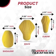 Protetores Vance Leather CE Nível 2: Segurança Premium para Costas, Ombros e Cotovelos de Motociclistas - imagem 4