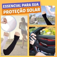2 Pares Manguito Proteção Solar UV Fina Braço Seda Masculina Feminina Respirável 40cm - imagem 3