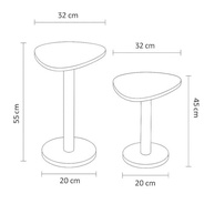 Kit com 2 Mesas Laterais de Canto Monopé com Tampo Orgânico em Mel - Design Moderno e Prático - imagem 3