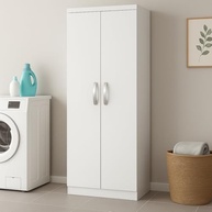 Armário Multiuso Organizador Lavanderia 2 Portas 3 Prateleiras 1,70m New Branco - Espaço Inteligente para Lavanderia - imagem 3