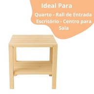 Mesinha de Cabeceira em Madeira de Pinus com 2 Prateleiras – Design Natural e Versátil - imagem 4