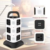 Torre de Tomadas Bivolt com 11 Saídas Universais e 2 USB: Organize e Carregue Tudo! - imagem 4