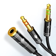 Cabo Adaptador Y P3 Fêmea para 2 P2 Macho: Conecte Fone e Microfone Separados no PC/Notebook | Tec Quality Azul - imagem 3