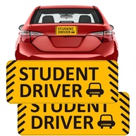 Kit 2 Ímãs "Estudante Dirigindo" 25cm - Segurança Refletiva para Novos Motoristas - imagem 1