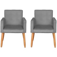 Kit com 2 Poltronas Capitonê Cinza - Conforto e Estilo para Sala, Escritório e Recepção - imagem 2