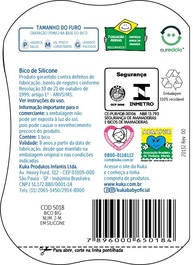 Mamadeira Kuka Número 2 com Bico Médio para Líquidos Pouco Consistentes - Silicone Seguro e Livre de BPA - imagem 3