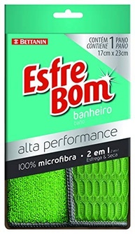 EsfreBom Pano Alta Performance para Banheiro - Microfibra 2 em 1, Seca e Esfrega, Cor Verde - Bettanin - imagem 2