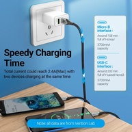 Cabo USB 2 em 1 Vention: Carregue e Transfira Dados! - imagem 2