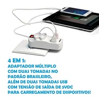 Adaptador ZAROBO 1 Tomada 10A Bivolt com 2 Portas USB: Carregue Tudo de Uma Vez! - imagem 4