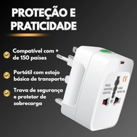 Kit 2 Adaptadores de Tomada Universal Premium: Viaje Conectado em +150 Países! - imagem 4