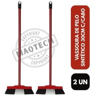 Kit 2 Vassouras de Pelo Sintético 30cm com Cabo e Base de Madeira – Leve, Resistente e Eficiente para Pisos Lisos - imagem 5