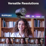 EMEET Webcam 4K, webcam S600 com tripé, 2 microfones de redução de ruído, FOV ajustável de 40° a 73°, foco automático PDAF, capa de privacidade integrada, câmera de streaming para jogos, chamadas de - imagem 4