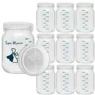 Kit com 20 Potes de Vidro para Leite Materno 200ml com Graduação - Seguro, Higiênico e Livre de BPA - imagem 3