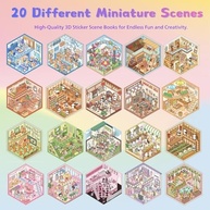 Livros de Adesivos 3D Reutilizáveis - 20 Cenas Terapêuticas para Alívio do Estresse e Diversão Familiar - imagem 5