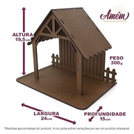 Casa Rústica para Presépio em MDF 20 cm - Decoração Natalina Elegante e Durável - imagem 3