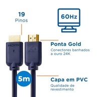CABO HDMI 2.0 4K 3D 19 PINOS - 5 METROS - imagem 4