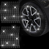 Adesivos Decorativos para Roda de Carro com Strass - 20 Peças Antirranhões e Refletivos - imagem 2