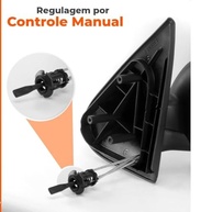 Par de Retrovisores Externos Gol G3 G4 (2000-2014) 4 Portas - Controle Manual - imagem 5