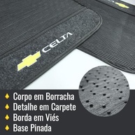 Tapete Automotivo Borracha Celta 2000-2016 3 Peças Grafite Personalizado - imagem 5