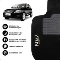 Tapete Carpete Celta 2001-2015 Preto Bordado - Encaixe Perfeito - imagem 4