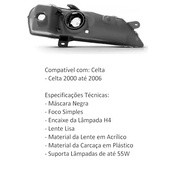 Farol Celta 2000-2006 Máscara Negra - Lado Direito: Ilumine Seu Caminho com Estilo! - imagem 3