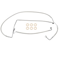 Kit Linha Freio Frontal Inferior Harley Touring ABS 2008-2013 - Aço Inox Prata - imagem 1