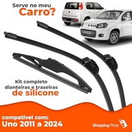 Kit 3 Palhetas Limpador Parabrisa Silicone Fiat Uno 2009-2021 - Visão Clara e Segura - imagem 4