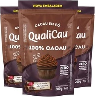Cacau em Pó Alcalino 100% Cacau Qualicau - 3 pacotes de 200g - imagem 1