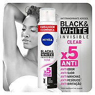 NIVEA MEN Invisible Black & White – Kit com 6 Aerosóis 200ml - imagem 2