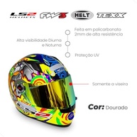 Viseira Dourada 2.00mm para Capacete LS2, Helt, Texx, GT'S - Moto Visão - imagem 3