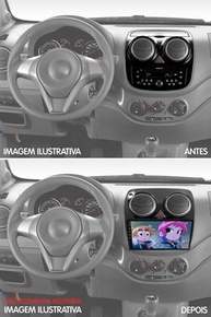 Moldura 9" Black Piano UV Protection para Palio Attractive e Grand Siena 2012-2021 - imagem 4