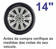 Jogo 4 Calotas Esportivas Prata Aro 14 Fox Space Polo 2012-2013 com Emblema Preto - imagem 4