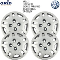 Jogo 4 Calotas Aro 13 VW Gol G4 2006-2014 Grid 021CA com Adesivo Logo Resinado - imagem 4