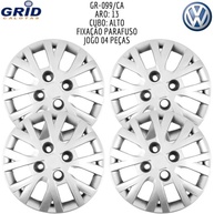 Jogo 4 Calotas Aro 13 VW Gol G4 e G5 (2006-2014) Grid GR099CA com Adesivo Logo Resinado - imagem 4