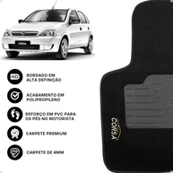 Tapete Carpete Corsa Hatch/Sedan 2002-2014 Preto Bordado - Proteção e Estilo - imagem 4