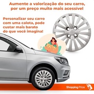 Kit 4 Calotas Aro 15 Prata Gol Voyage G6 2015-2016 Grid - Design e Proteção - imagem 5