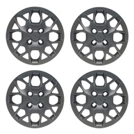 Kit 4 Calotas Aro 14 Preto Fosco - Ford Ka+ Hatch Sedan 2015 (Emblema Preto) - imagem 1