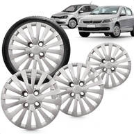 Kit 4 Calotas Aro 15 Prata Gol Voyage G6 2015-2016 Grid - Design e Proteção - imagem 1